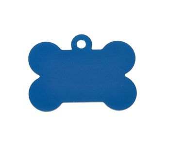 Blaszka dla pupila kość 3,7 cm z miejscem na grawer Kość blue L. Blaszka w formie adresówki, identyfikatora dla psa. Blaszka z miejscem na grawer. Na adresówce możemy wygrawerować np. imię psa i nr telefonu do właściciela..jpg